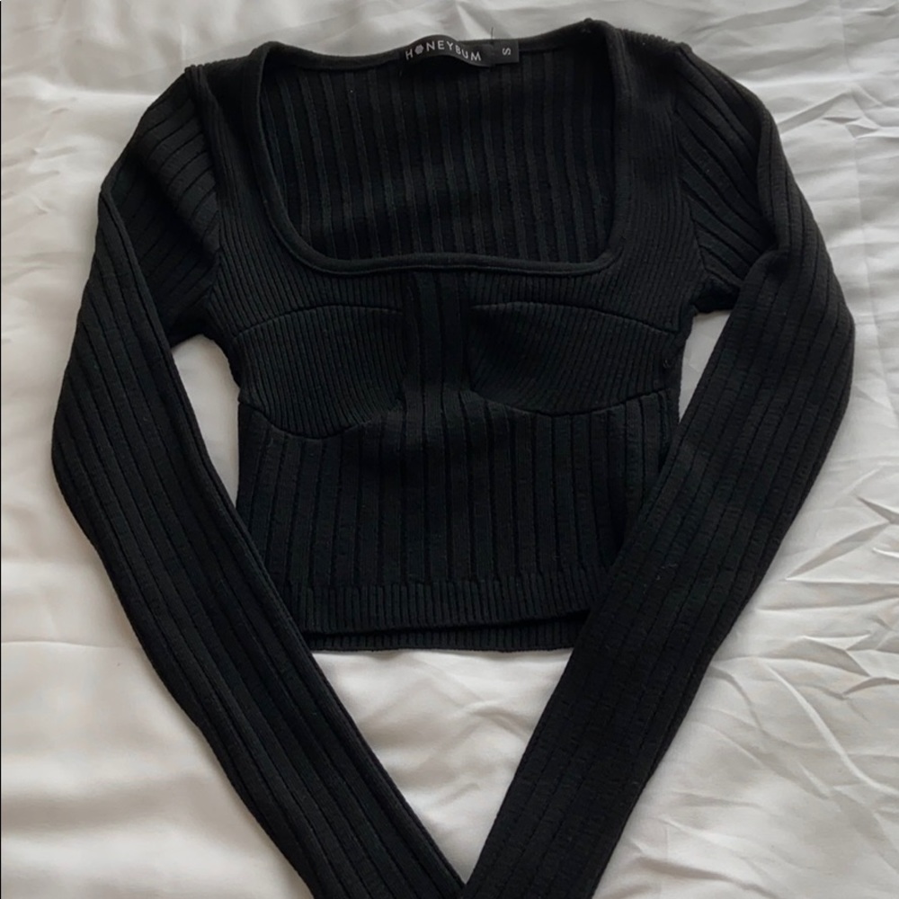 HoneyBum off the shoulder black top brand new